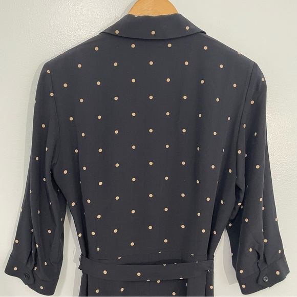 Talbots Navy Polka Dot Midi Dress - Picture 9 of 16